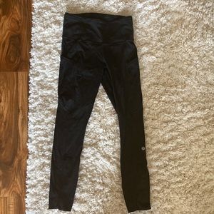 Black High Rose LuLu Lemon 7/8 leggings